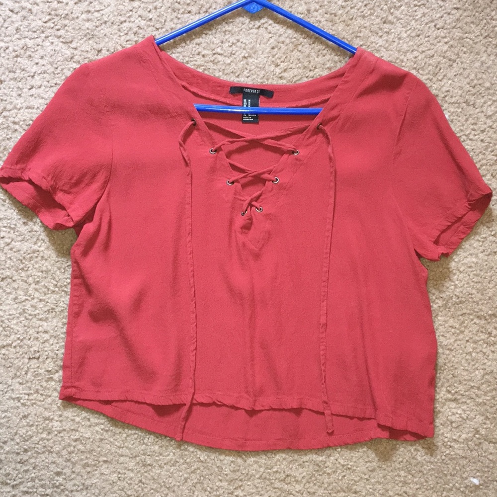 Burnt orange F21 Crop top